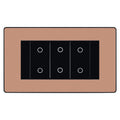 BG Evolve Polished Copper Screwless Triple Secondary Touch Dimmer Switch PCDCPTDS3B