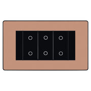 BG Evolve Polished Copper Screwless Triple Secondary Touch Dimmer Switch PCDCPTDS3B by British General (BG-PCDCPTDS3B)