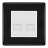 BG Nexus Matt Black Double IDC Secondary Telephone Socket - White Insert by British General (BG-NFBBTS2W)