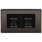 BG Black Nickel 4G Faceplate with 45W USB A+C Charger Modules – Black Insert by British General (BG-NBNEMR4+EMUSBAC45B)