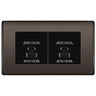 BG Black Nickel 4G Faceplate with 45W USB A+C Charger Modules – Black Insert by British General (BG-NBNEMR4+EMUSBAC45B)