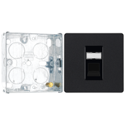 BG Evolve Matt Black RJ45 Cat6 Single Data Outlet PCDMBRJ451B with 25mm Steel Back Box