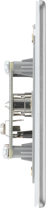 Newlec British General FBS60 Nexus Flatplate Screwless Brushed Steel 1 Gang Coaxial TV Socket