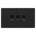 BG Evolve Matt Black Custom Appliance Grid Switch 3 Gang Screwless