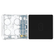 BG Screwless Matt Black 13A Unswitched Fused Connection Unit FFB54 with 35mm Steel Back Box by British General
