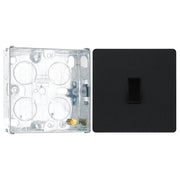 BG Evolve Matt Black 1 Gang 20A 16AX 2 Way Light Switch PCDMB12B with 25mm Steel Back Box