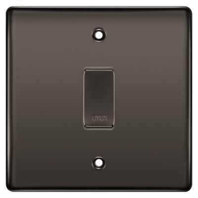 BG Black Nickel 1 Gang Engraved Custom Labelled Appliance Grid Switch by British General (BG-BLACK-NICKEL-CUSTOM-1GANG-SWITCH)