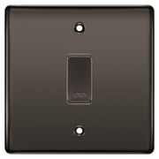 BG Black Nickel 1 Gang Engraved Custom Labelled Appliance Grid Switch by British General (BG-BLACK-NICKEL-CUSTOM-1GANG-SWITCH)