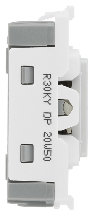 BG R30KY Nexus Grid White 20A 20AX 2 Pole Key Switch Module