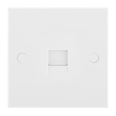 BG 9BTS/1 Moulded Square Edge | White | 1 Gang Screw Terminal Secondary Telephone Sock by British General (BG-9BTS/1)