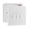 BG Nexus Triple Light Switch 3 Gang 10AX White & 32mm Pattress Back Box by British General (BG-843+891)