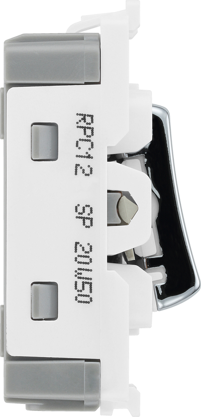 BG RPC12 Nexus Grid Polished Chrome 20AX 2 Way 1 Pole Switch Module