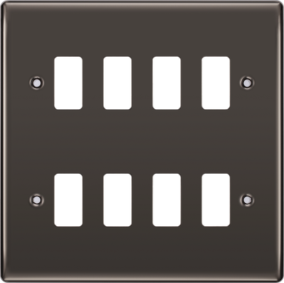 BG Electrical RNBN8 Nexus Grid Black Nickel Front Plate 8 Module