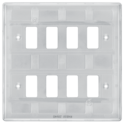 BG RNBS8 Nexus Grid Brushed Steel 8 Module Front Plate