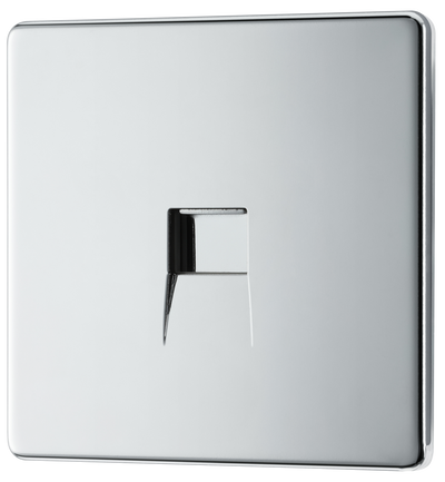 BG Electrical FPCBTS1 Nexus Screwless Flat-Plate Single Slave Telephone Socket Polished Chrome