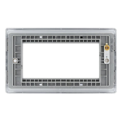 BG Nexus Polished Chrome 4 Gang Secondary Telephone Socket, Screw Terminal - Grey Insert