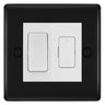 BG Nexus Matt Black 2 Way Light Switch & 13A Fused Spur Plate | White Insert
