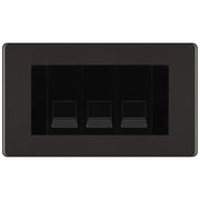 BG Screwless Black Nickel 3 Gang IDC Secondary Telephone Socket - Black Insert by British General (BG-FBNBTS3B)