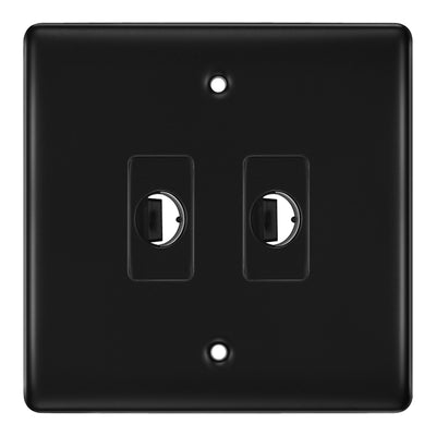 BG Nexus Metal Matt Black 2 Gang Flex Outlet Socket