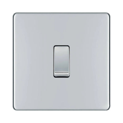 BG Nexus Screwless Polished Chrome 20A Double Pole Switch FPC30 by British General (Nexus-PC-20A-DP-Custom-Switch-Screwless)