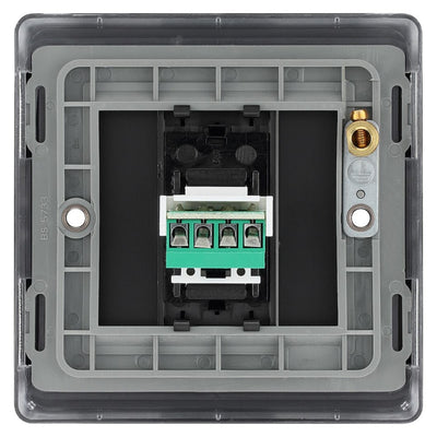 BG Nexus Matt Black 1 Gang RJ11 Single Data Outlet NFBRJ111 with 35mm Steel Back Box