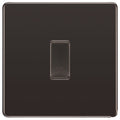 BG Screwless Black Nickel 1 Gang Engraved Custom Labelled Appliance Grid Switch
