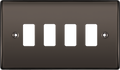BG Electrical RNBN4 Nexus Grid Black Nickel Front Plate 4 Module