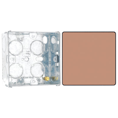 BG Evolve Polished Copper Single Blank Plate PCDCP94B with 35mm Steel Back Box
