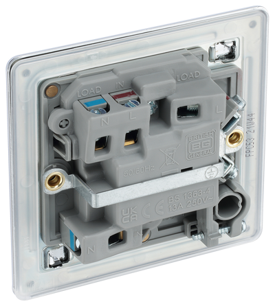 FPC53 Back - This 13A fused and switched connection unit with power indicator from British General provides an outlet from the mains containing the fuse ideal for spur circuits and hardwired appliances.