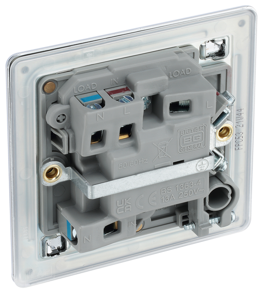 FPC53 Back - This 13A fused and switched connection unit with power indicator from British General provides an outlet from the mains containing the fuse ideal for spur circuits and hardwired appliances.