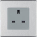BG Nexus Screwless Brushed Steel 13A Unswitched Socket FBSUSSG