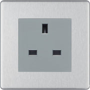 BG Nexus Screwless Brushed Steel 13A Unswitched Socket FBSUSSG by British General (BG-FBSUSSG)
