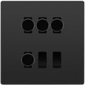 BG Evolve Black Chrome 6 Gang Switch 4x Trailing Edge LED Dimmer 2x Intermediate Custom Grid