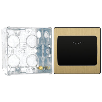 BG Evolve Satin Brass 16A Key Card Switch PCDSBKYCSB with 35mm Steel Back Box