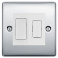 BG Nexus Metal Polished Chrome 20A Intermediate Switch & 13A Fused Spur Plate | White Insert