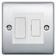 BG Nexus Metal Polished Chrome 20A Intermediate Switch & 13A Fused Spur Plate | White Insert