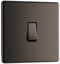BG FBN12 Nexus Screwless Flat-Plate 2 Way 10A Single Light Switch Black Nickel