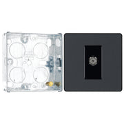 BG Evolve Matt Grey Co-Axial Socket Outlet PCDMG60B with 25mm Steel Back Box by British General