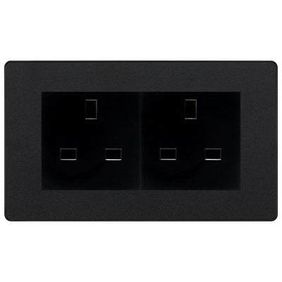 BG Evolve Matt Black 4 Gang 13A Unswitched Socket - PCDMB4GUSSB