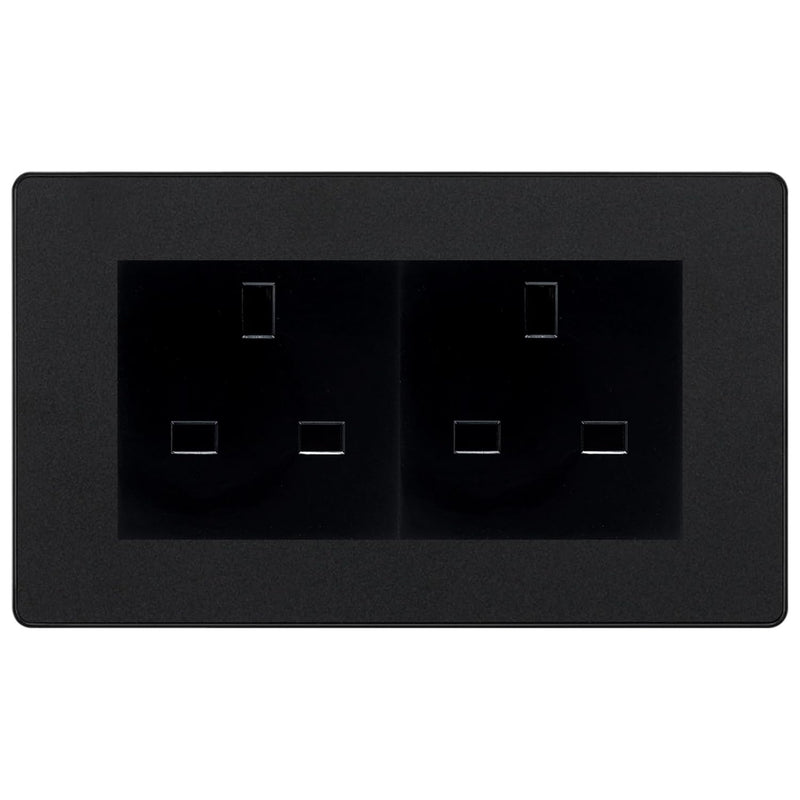 BG Evolve Matt Black 4 Gang 13A Unswitched Socket - PCDMB4GUSSB