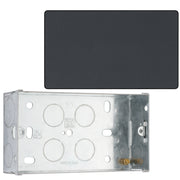 BG Evolve Black Chrome Double Blank Plate PCDBC95B with 35mm Steel Back Box
