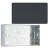 BG Evolve Black Chrome Double Blank Plate PCDBC95B with 35mm Steel Back Box by British General