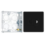 BG Screwless Matt Black Unswitched 13A Fused Spur & Flex Outlet FFB55 with 25mm Steel Back Box