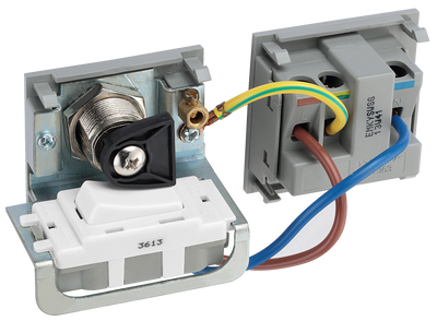 BG EMKYSWSG Euro Module 13A DP Key Controlled Switched Socket - Grey by British General (BG-EMKYSWSG)