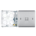 BG Nexus Brushed Steel Single Slave Telephone Socket NBSBTS1 With 25mm Steel Back Box