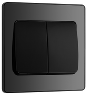 BG PCDBC42WB Black Chrome Evolve 2 Gang 20A 16AX 2 Way Wide Rocker Light Switch - Black Insert by British General (BG-PCDBC42WB-Shopify-SA_1)