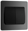 BG PCDBC42WB Black Chrome Evolve 2 Gang 20A 16AX 2 Way Wide Rocker Light Switch - Black Insert by British General (BG-PCDBC42WB-Shopify-SA_1)