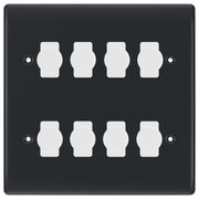 BG Part M 8 Gang Custom Grid Switch Plate with 8x Intelligent Dual Mode Dimmers – Graphite/White