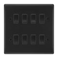 BG Matt Black 8 Gang Custom Grid Switch Panel Labelled Kitchen Appliance