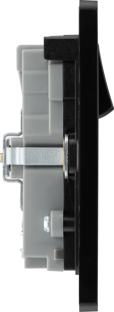 BG Evolve PCDBC22UAC45B 13A Double Switched Power Socket + USB A+C (45W) - Black Chrome